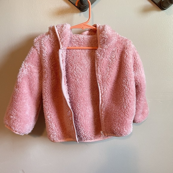 Fuzzy Soft Pink Bear Zip Jacket | 18-24m to 2T - Picture 5 of 6